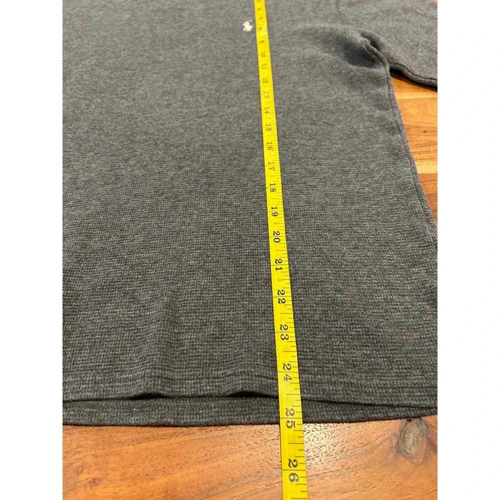 Polo Ralph Lauren Mens Gray Waffle Knit Thermal Long Sleeve Shirt Medium M